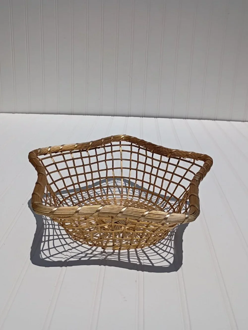 Vintage Brass Star Shaped Bread Basket Made in India Holiday Christmas Gold 12